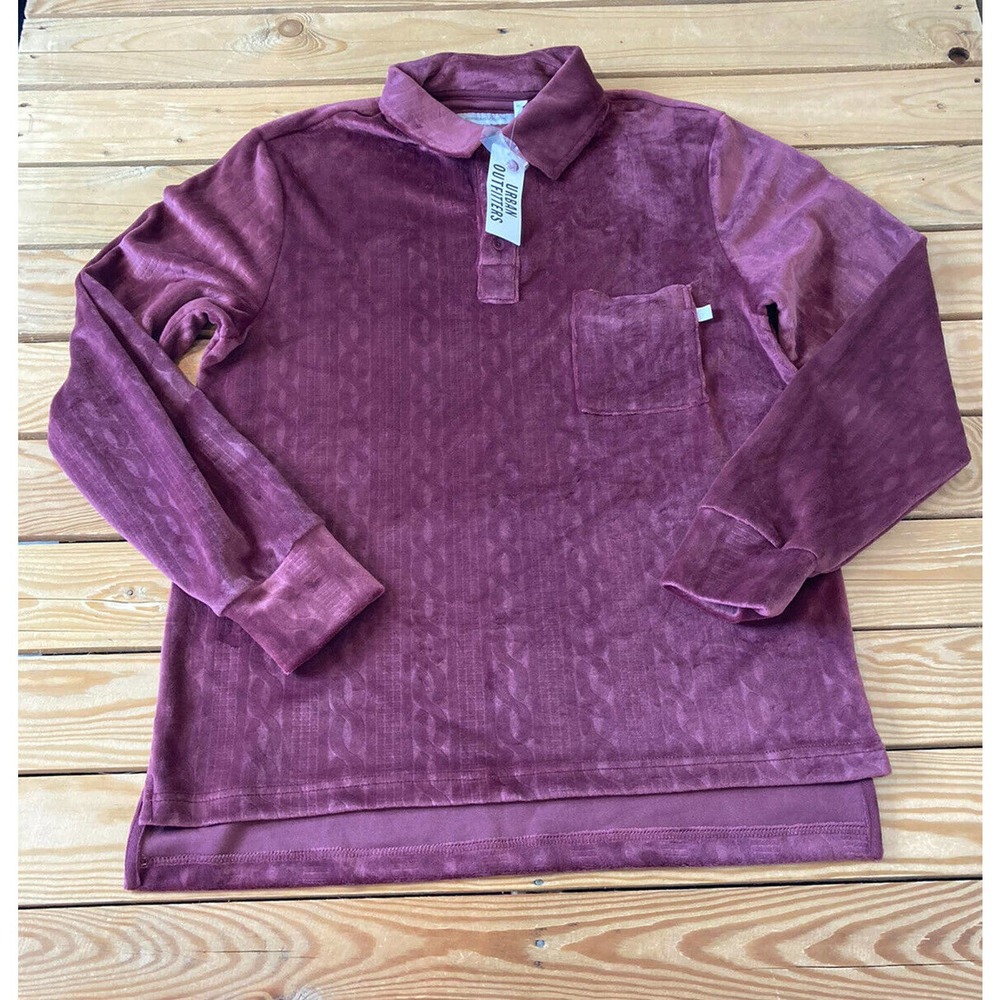 NWT Standard Cloth Long Sleeve Top Medium Women’s Maroon Half Button MSRP $69